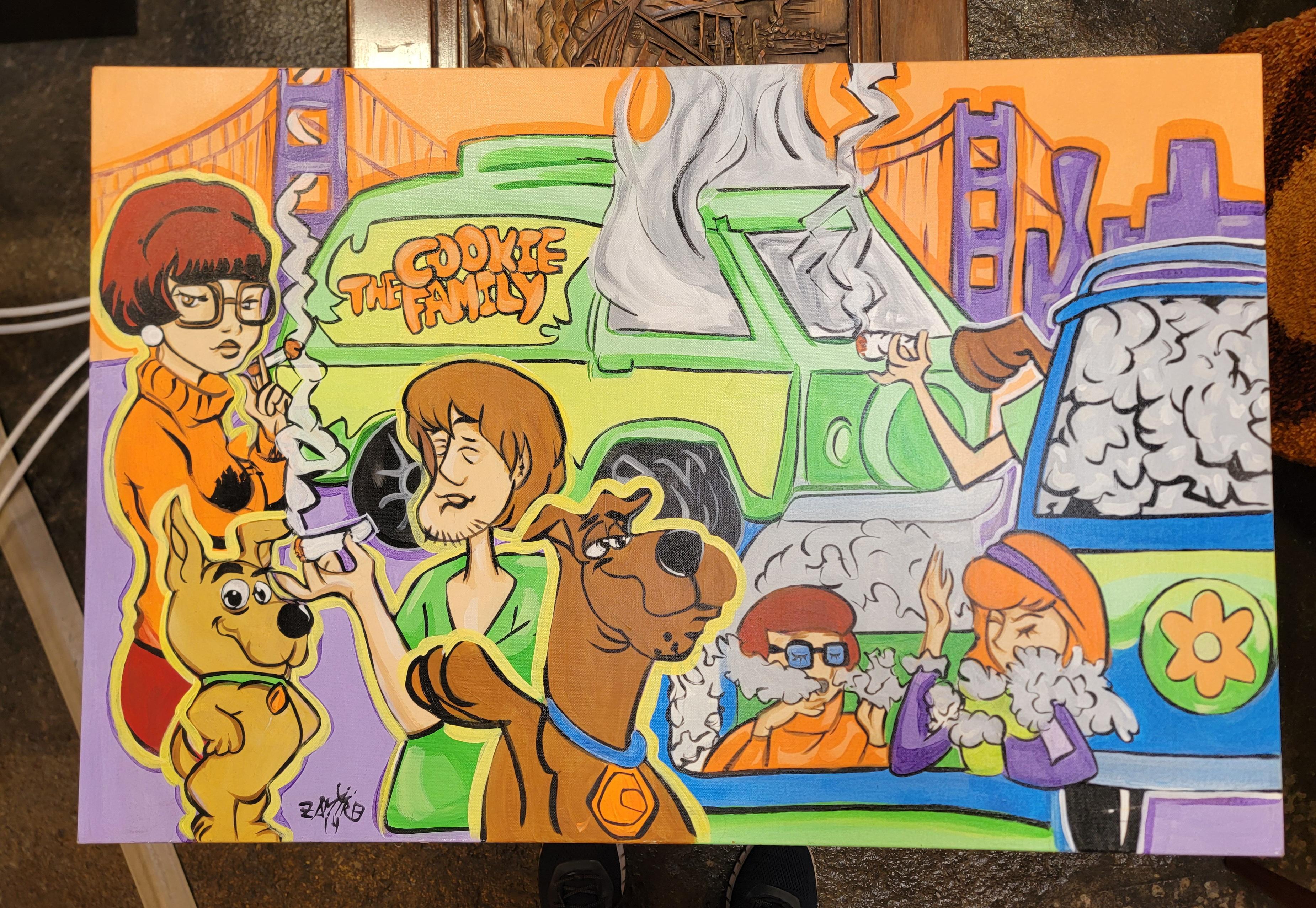 Gemälde mit Cartoon-Charakter, Scooby Doo & Cast (21. Jahrhundert und zeitgenössisch) im Angebot