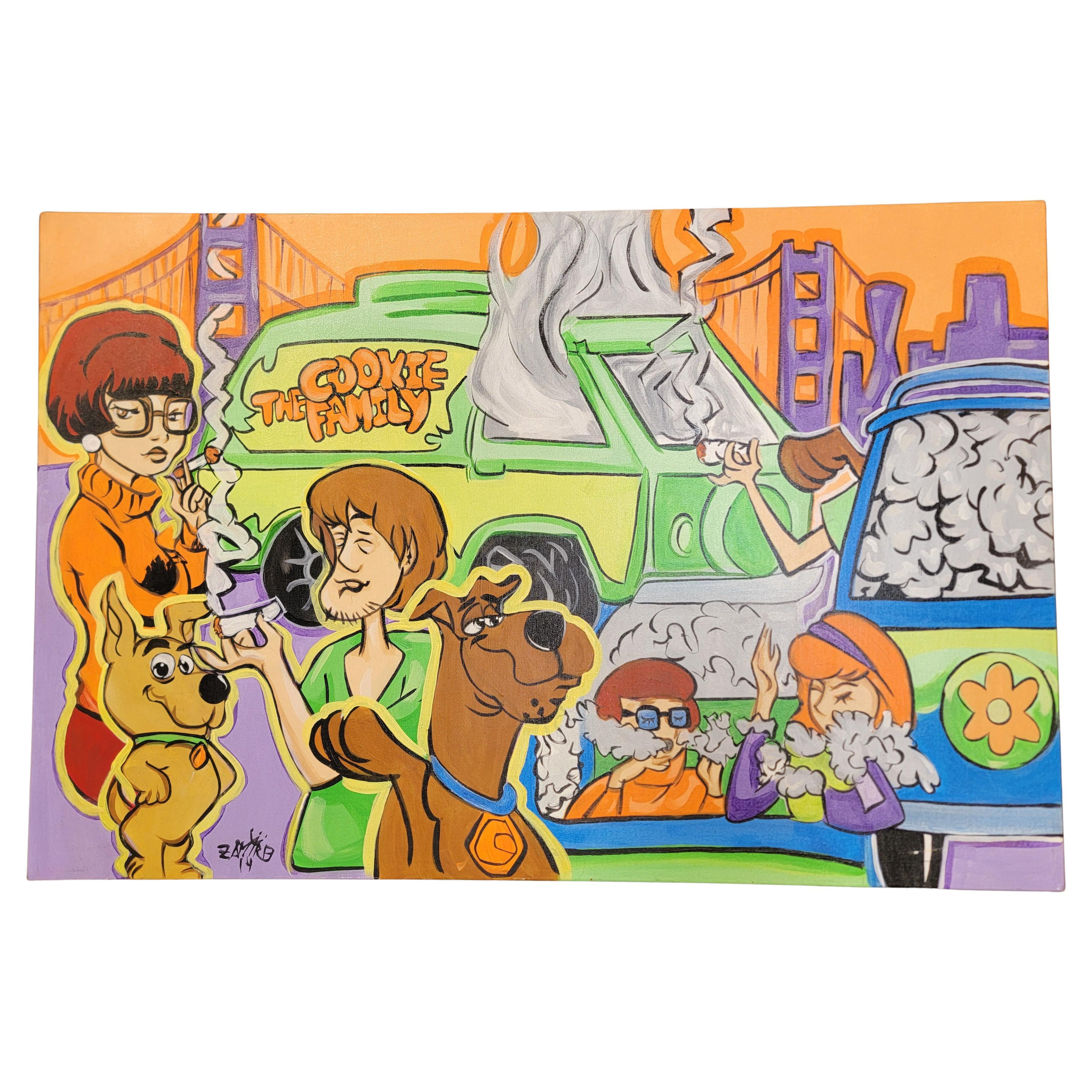 Painting of Cartoon Characters Scooby Doo & Cast