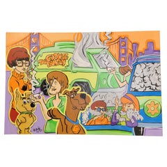 Pintura de personajes de dibujos animados Scooby Doo y reparto