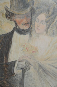 Painting of Charles Leandre “Couple of Lovers”