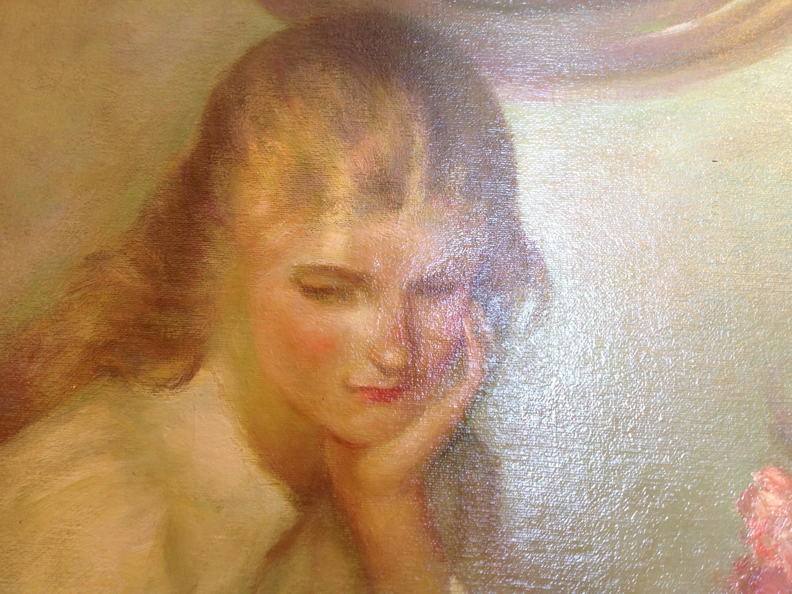Canvas Painting of Comely Young Girls by Rene Rambert