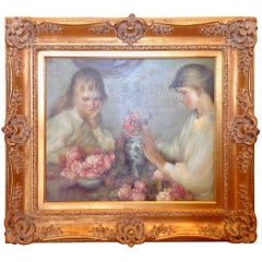 Painting of Comely Young Girls by Rene Rambert