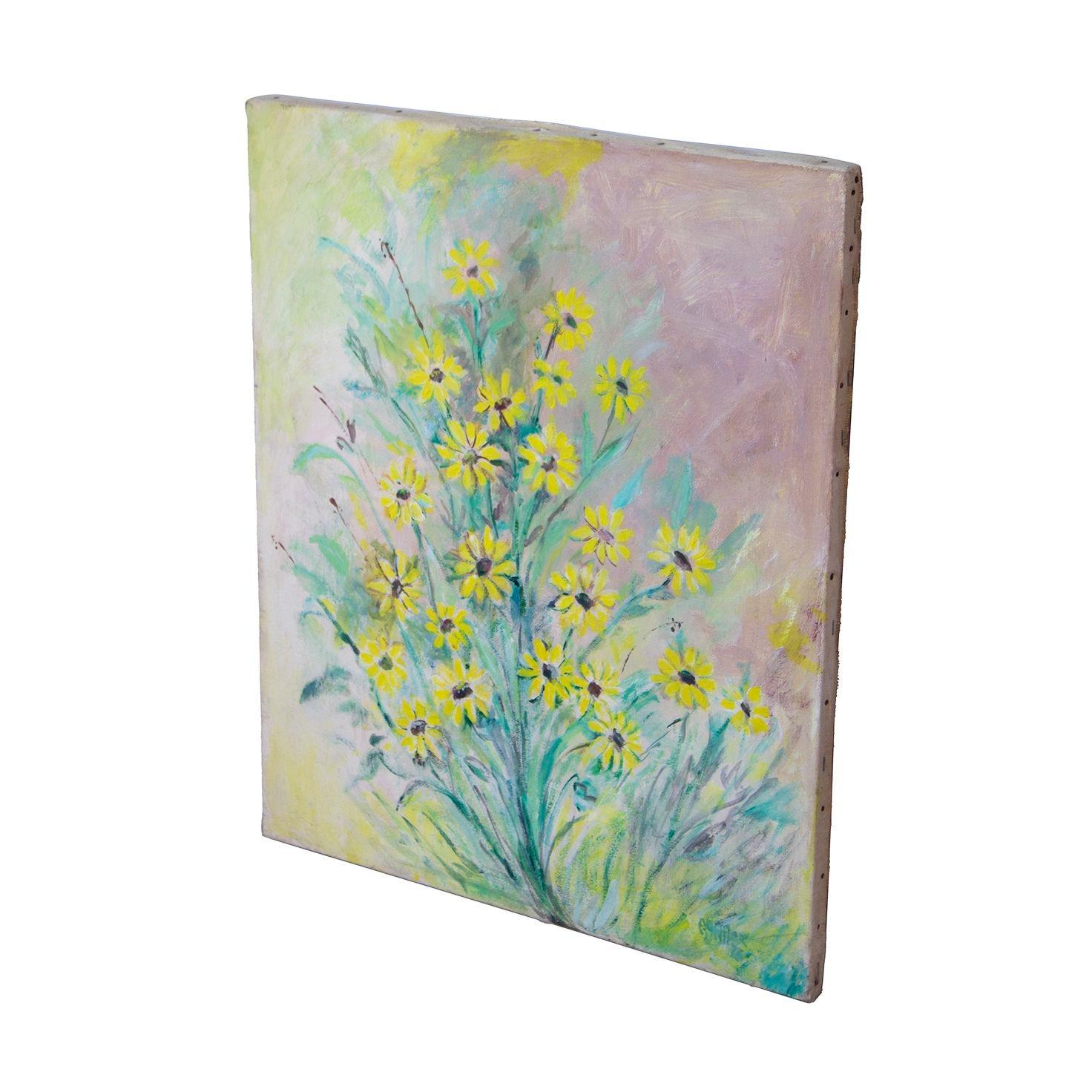 USA, 1970s
Painting of daisies or black-eyed susans. Oil or acrylic on canvas, nice medium size at 20