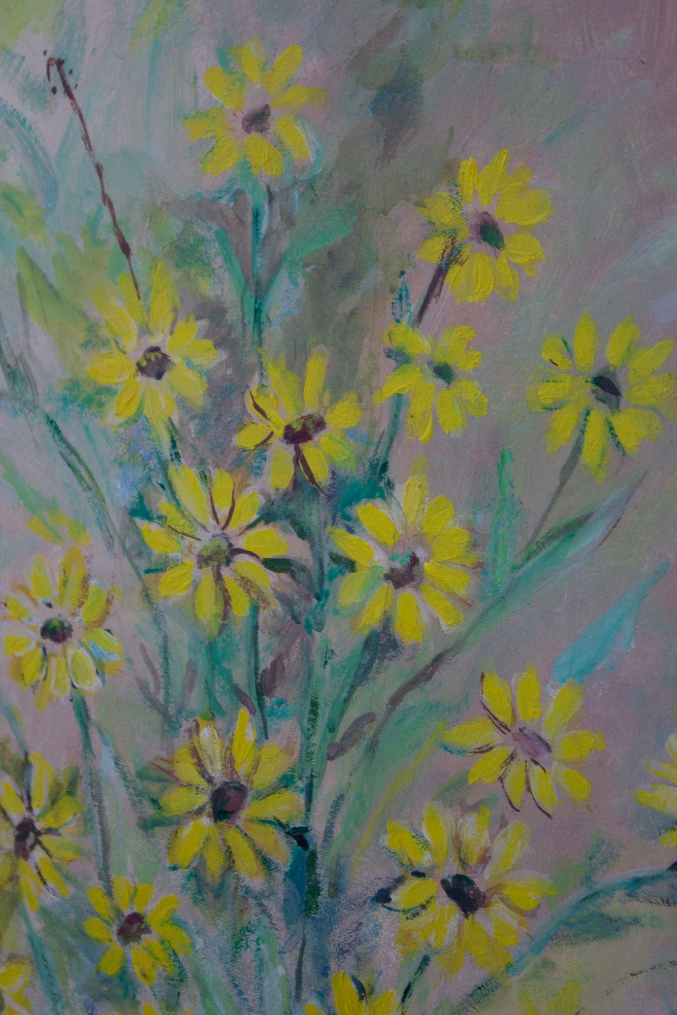 Romantic Painting of Daisies or Black Eyed Susans- Floral Bouquet 20