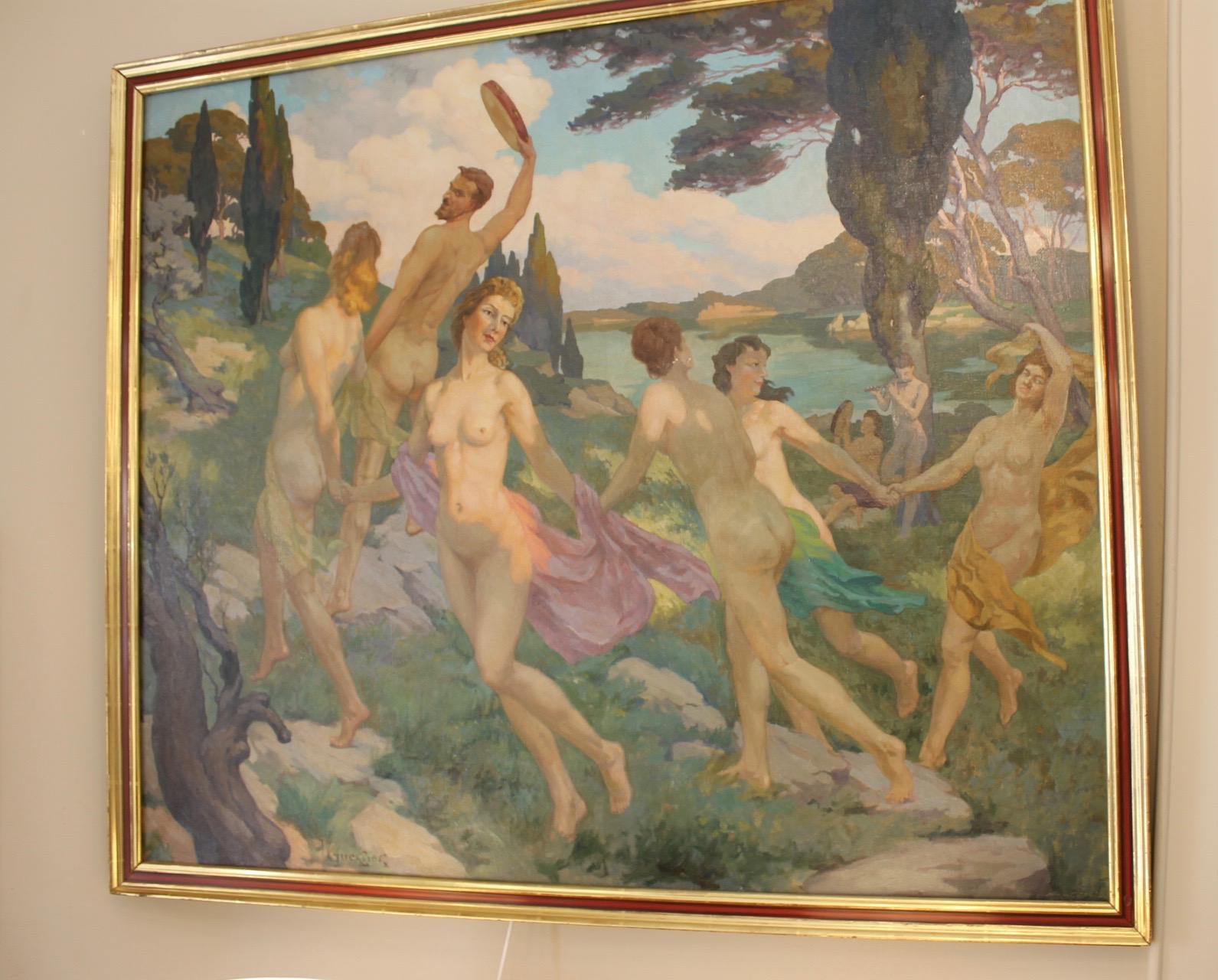 Art Nouveau Painting of Jacques Martin Ferrières ( 1893-1972)