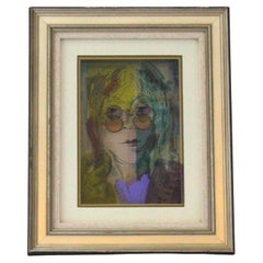 Painting of John Lennon on Glass by Jean Pierre Weill