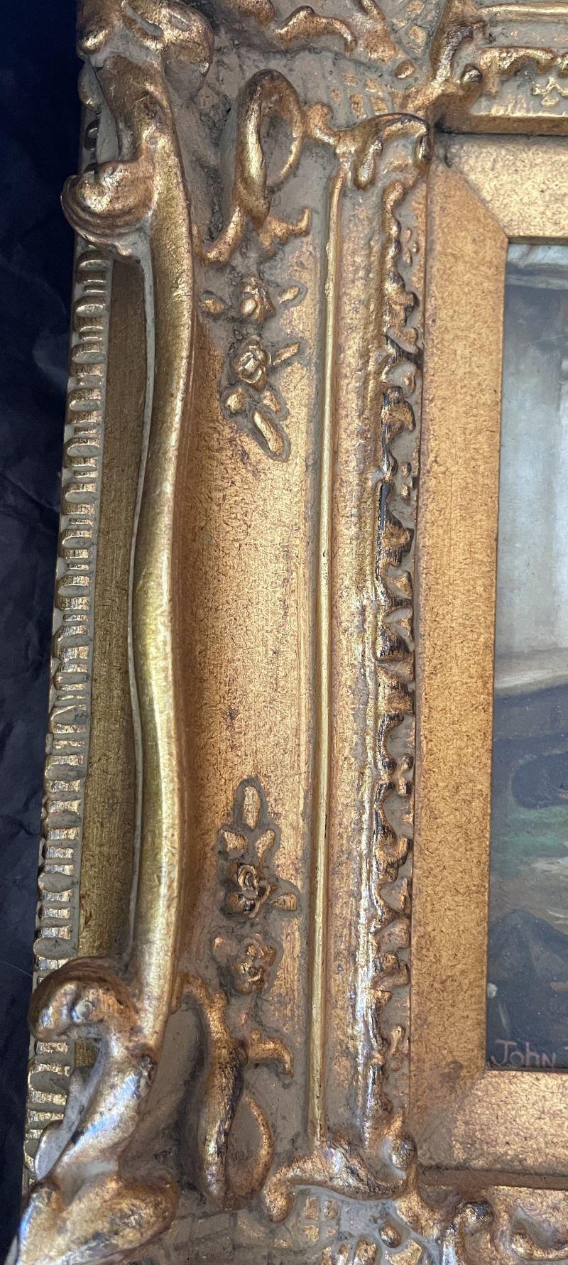 Gemälde von Laborern in einem schönen vergoldeten Rahmen (Geölt) im Angebot