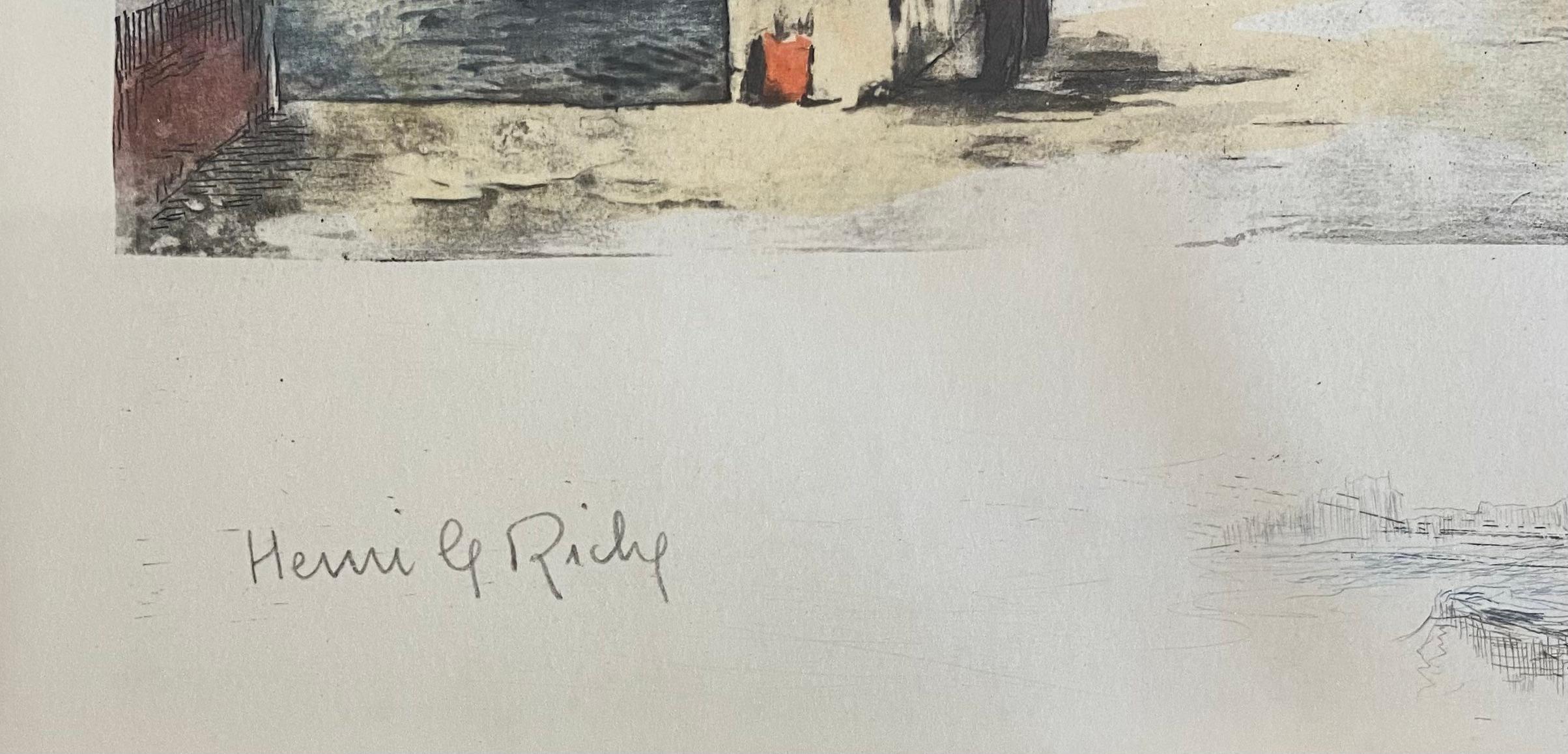 Pintura de la Catedral de Notre Dame de Henri Le Riche Francés en venta