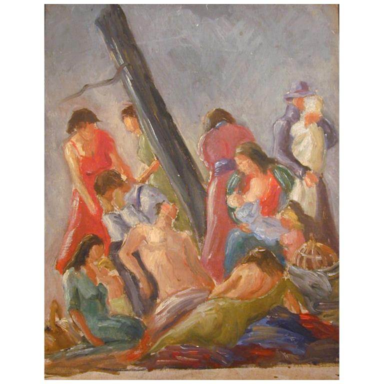 Painting of Nude and Seminude Figures by Sylvia Bernstein, 1939
