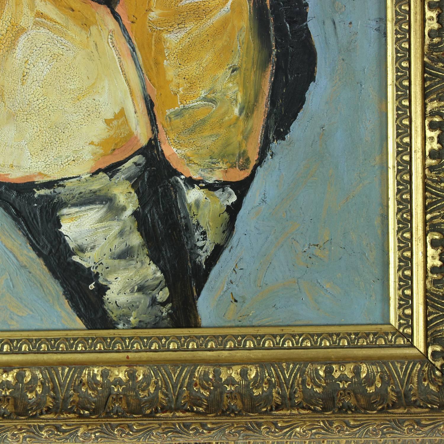 Painting of Nude Woman in Original Frame, Unknown Author, Vienna, circa 1920 For Sale 3