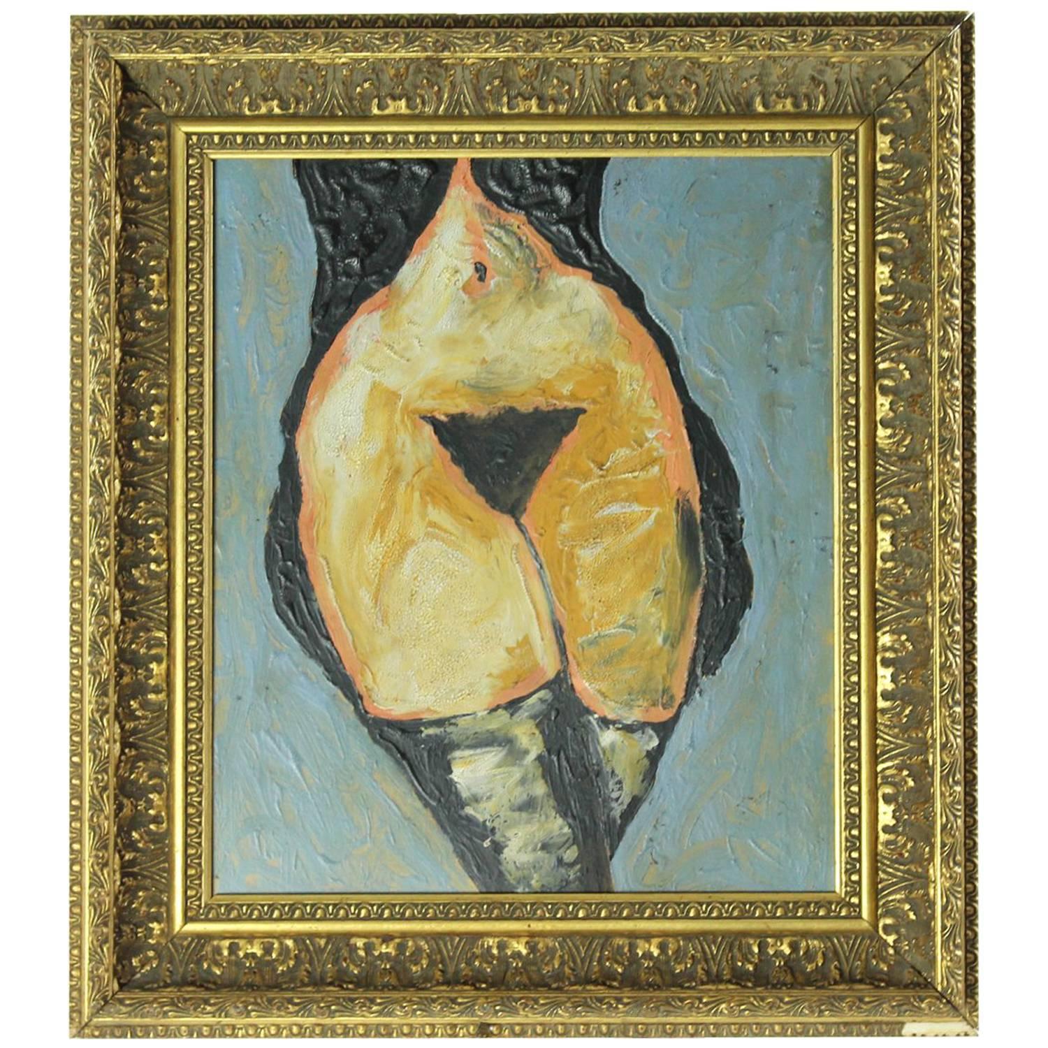 Painting of Nude Woman in Original Frame, Unknown Author, Vienna, circa 1920 For Sale