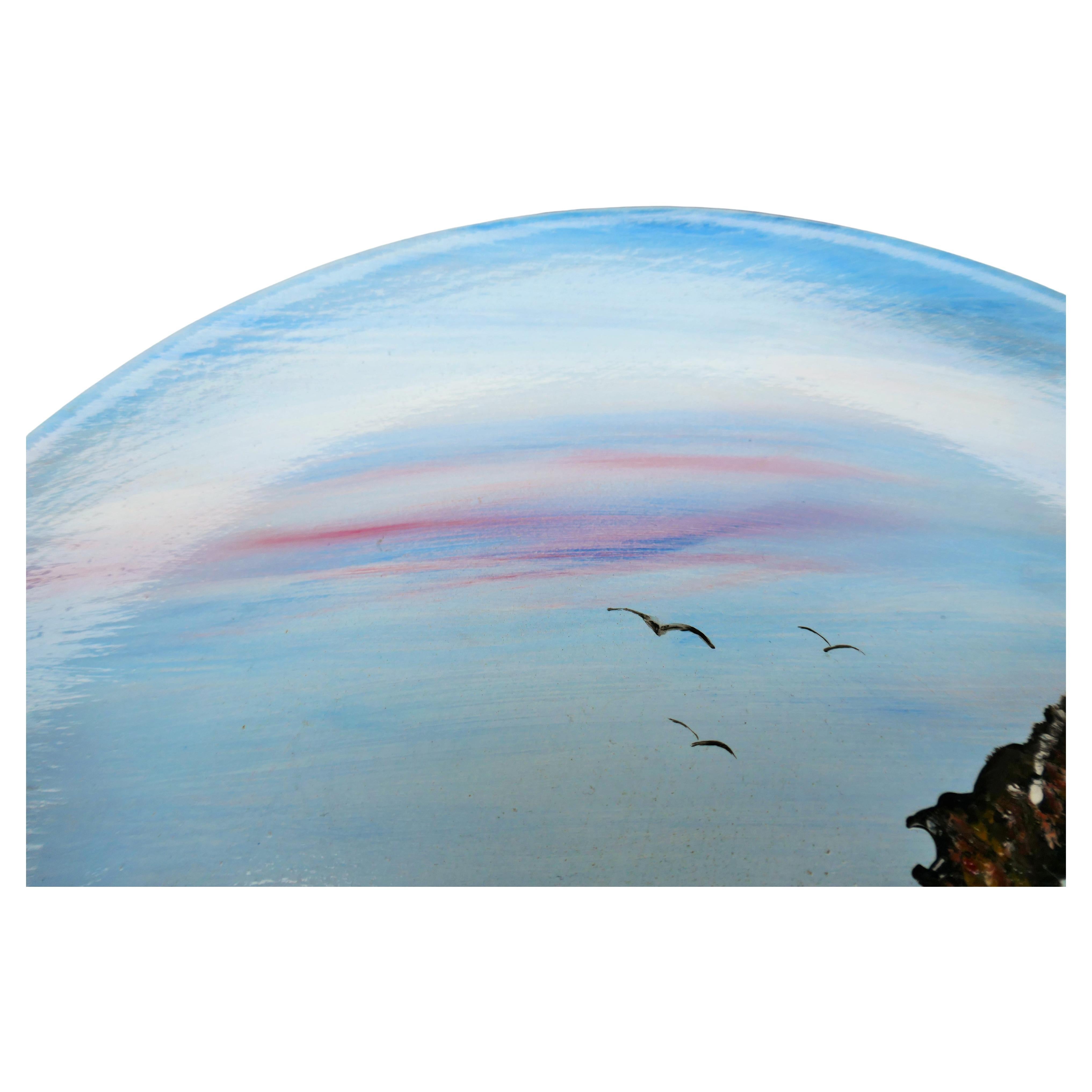 Painting of Pantelleria on a terracotta plate - Fish For Sale 3