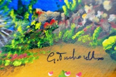 Painting of Pantelleria on a terracotta plate - Fish