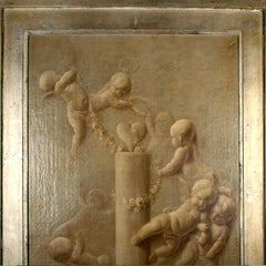 Painting of Putti  "Grisaille" 18th Century Southern Netherlands