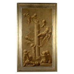 Gemälde von Putten  „Grisaille“ aus dem Süden der Niederlande, 18. Jahrhundert