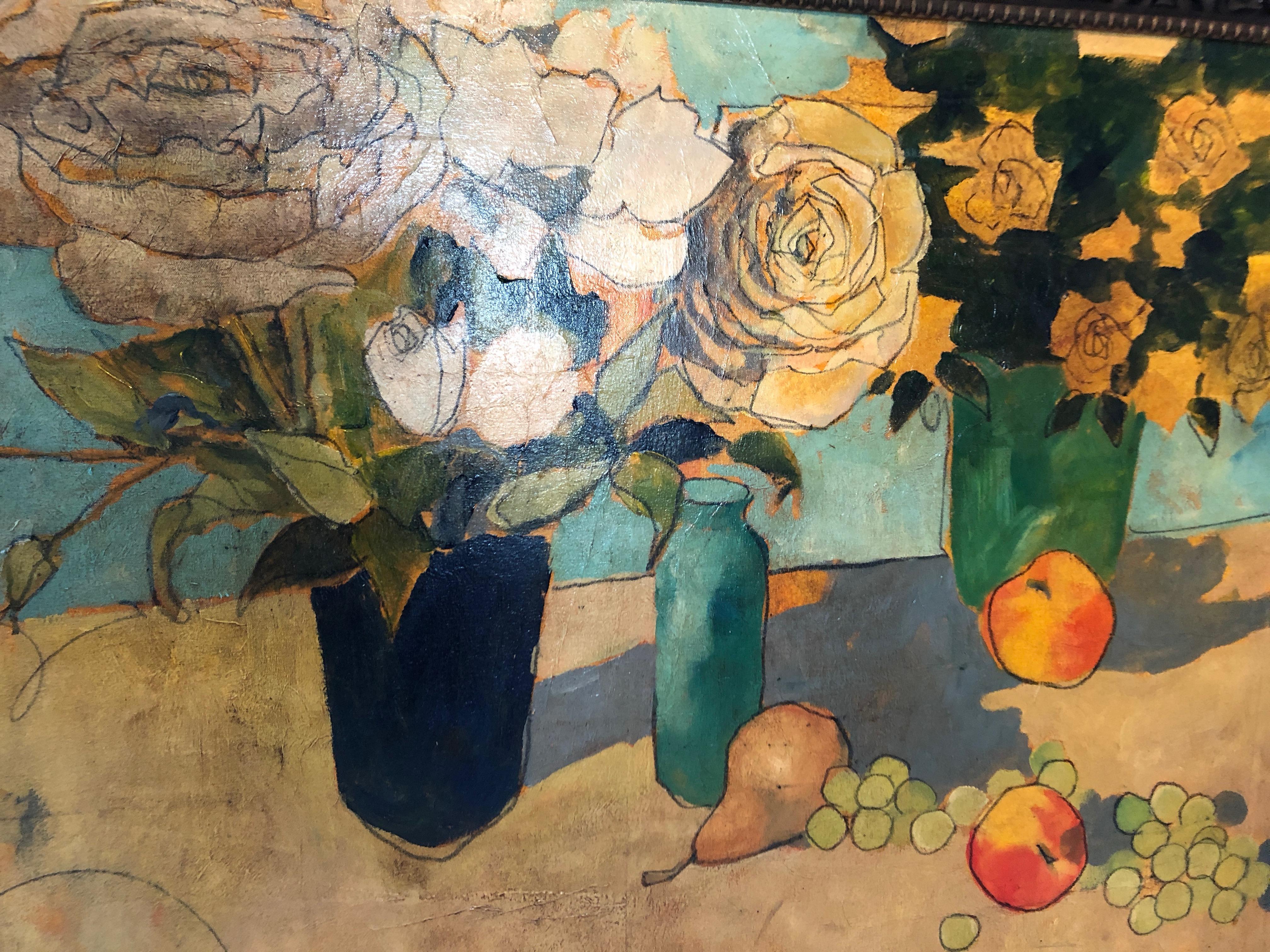 Unknown Painting of Roses in Earthy Colors by Gregg Juarez