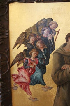 Painting Of Saint Francis Of Assisi With Angels After Sandro Botticelli