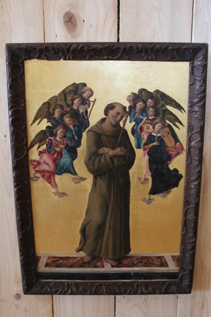 Painting Of Saint Francis Of Assisi With Angels After Sandro Botticelli For Sale 2