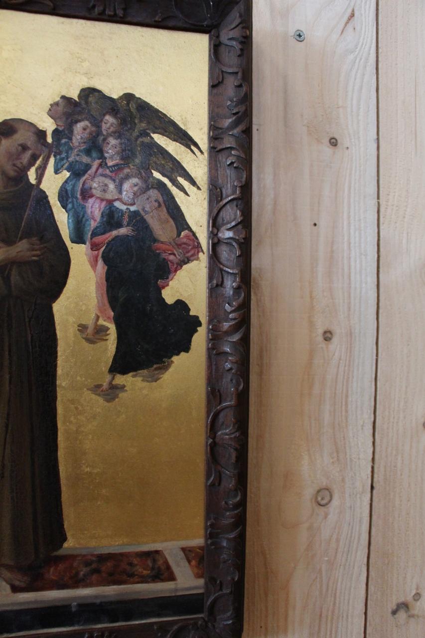 Painting Of Saint Francis Of Assisi With Angels After Sandro Botticelli For Sale 4