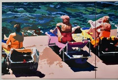 Quadro di bagnanti LE BAIN DE SEPTEMBRE di Carole Grandgirard.