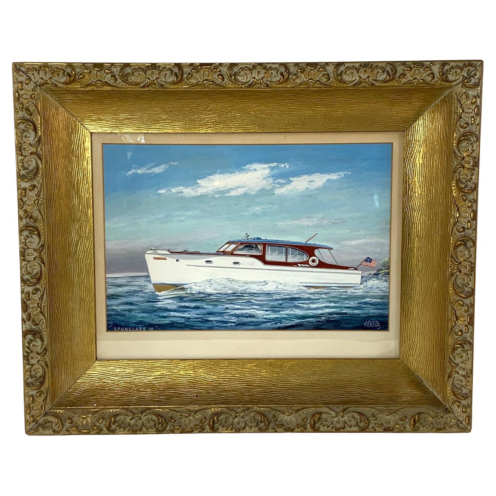 Painting of the Cabin Cruiser Spun Glass III For Sale