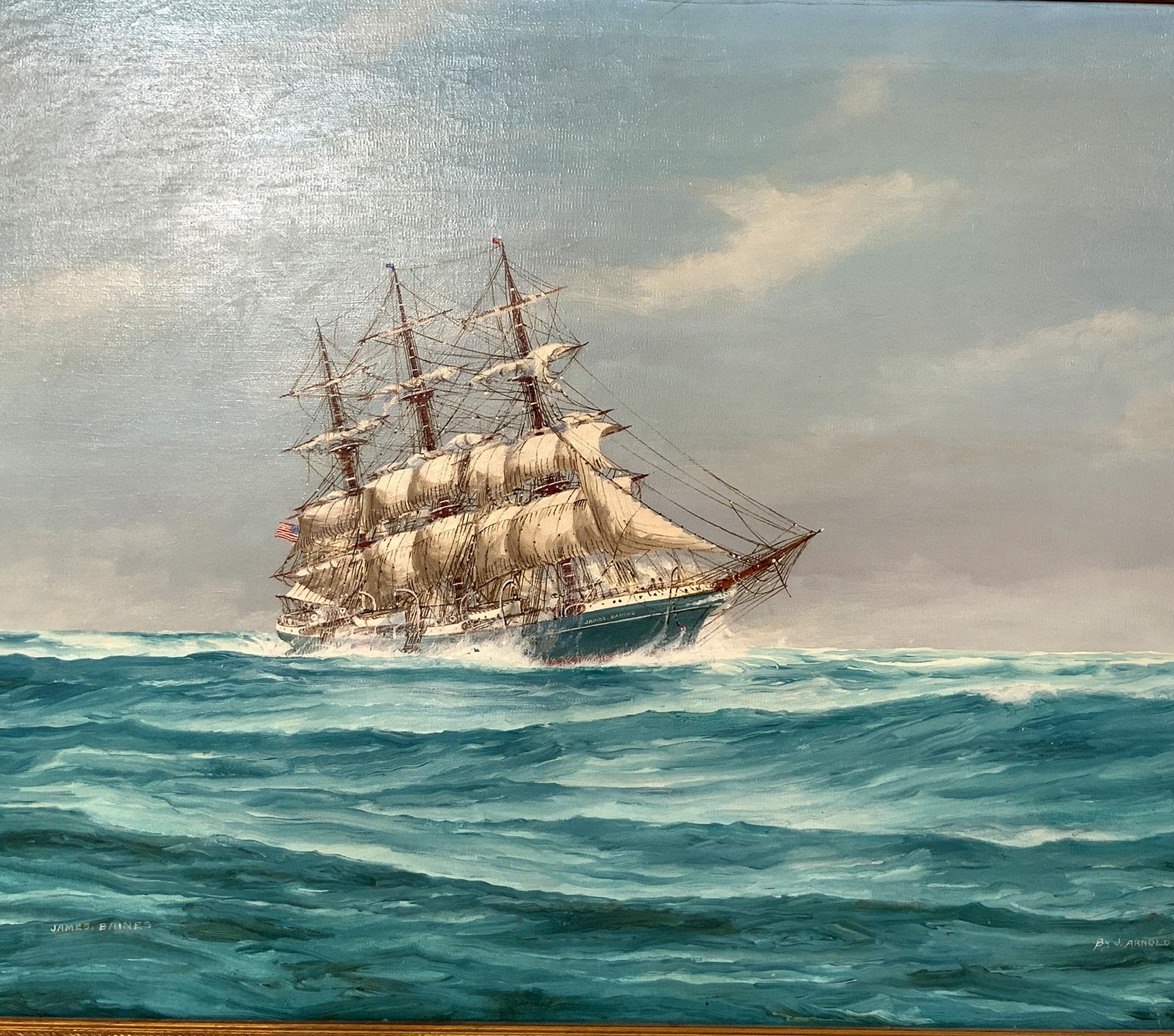 Mid-20th Century Painting Of The Clipper Ship James Baines