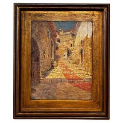 Pintura del pueblo de la Riviera francesa Eze de Louis Kieffer, principios del siglo XX