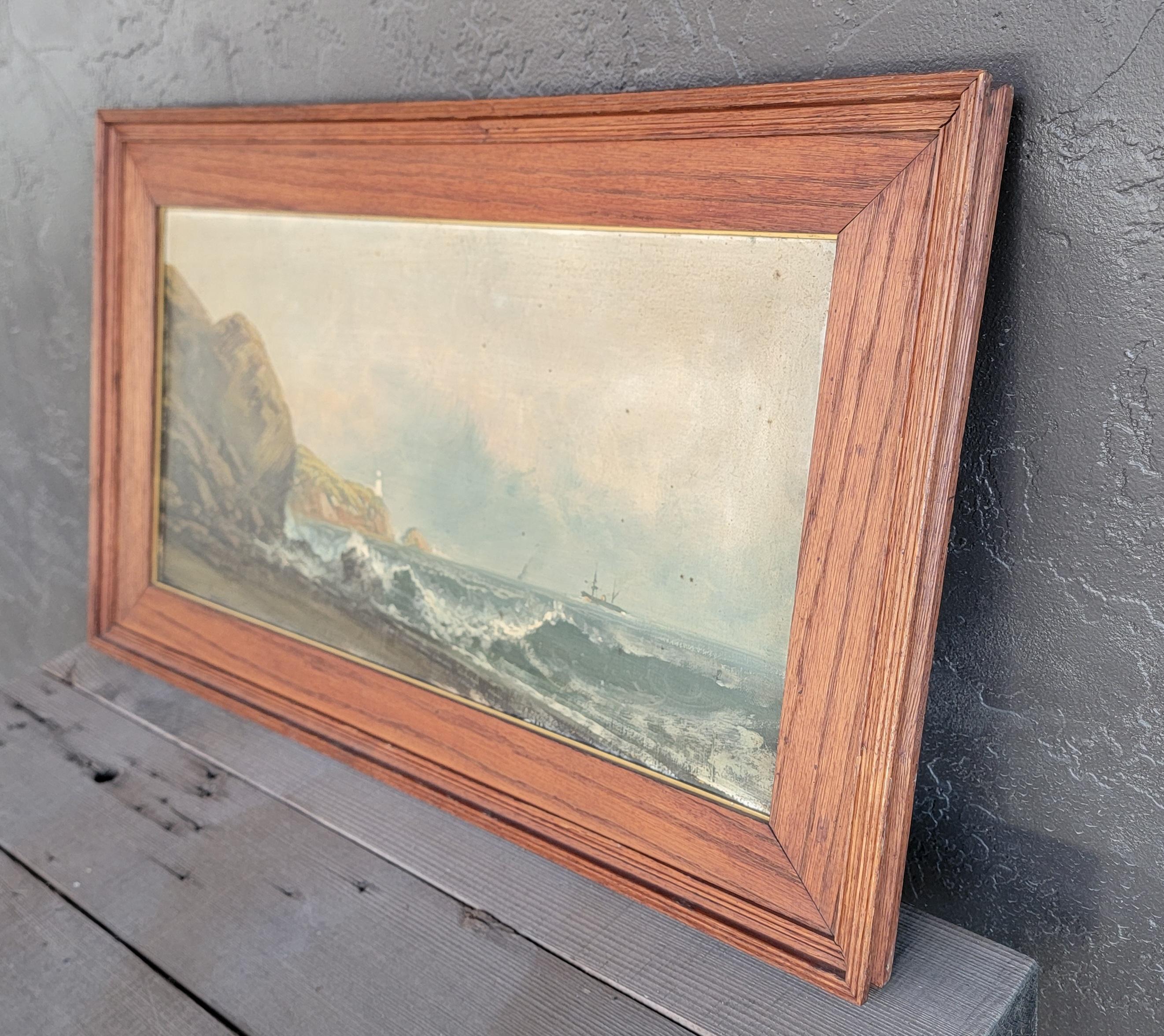 Painting of the Historic Bonita Lighthouse Marin California 19th Century For Sale 5