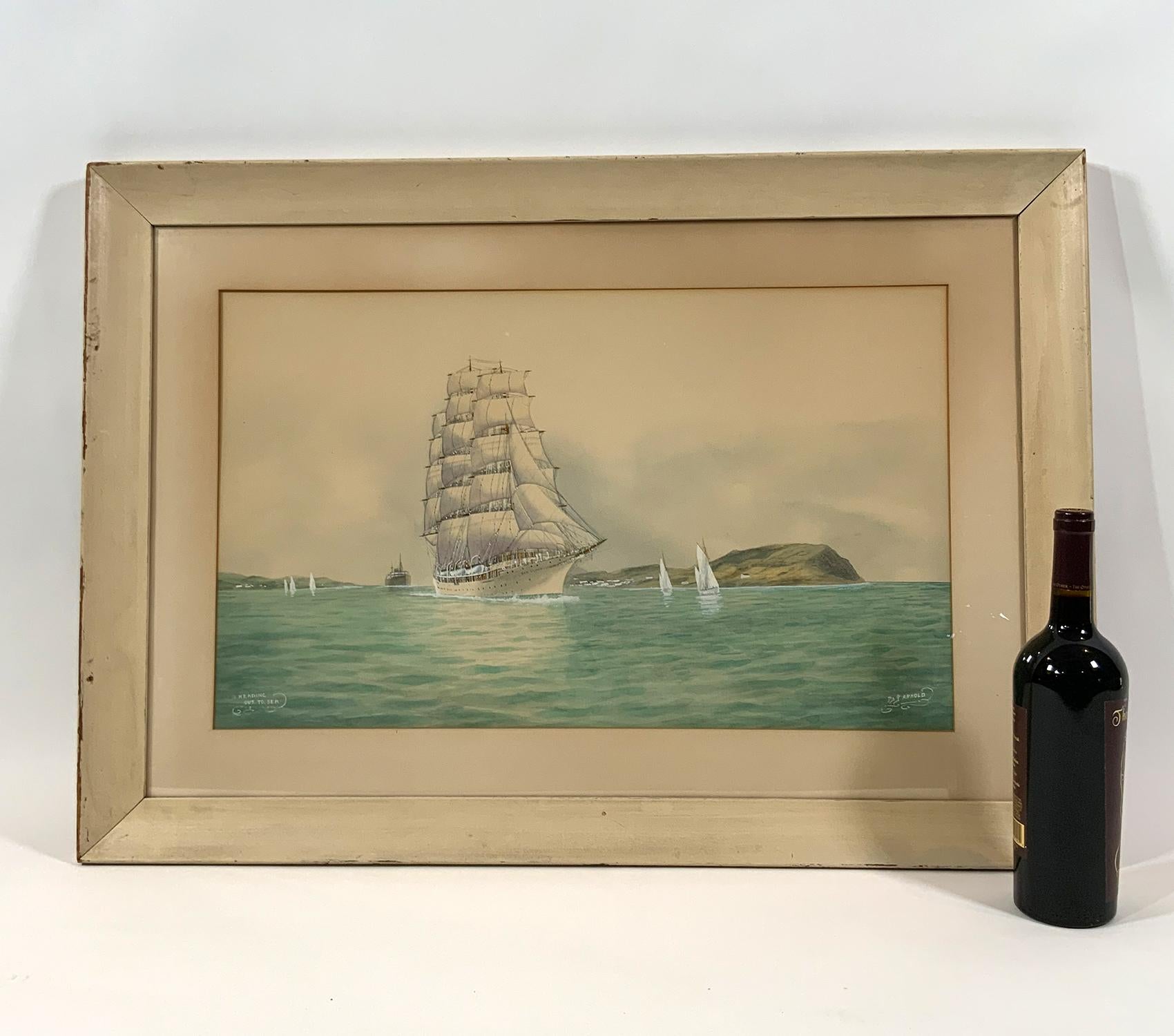 North American Painting of the Post Yacht Sea Cloud For Sale