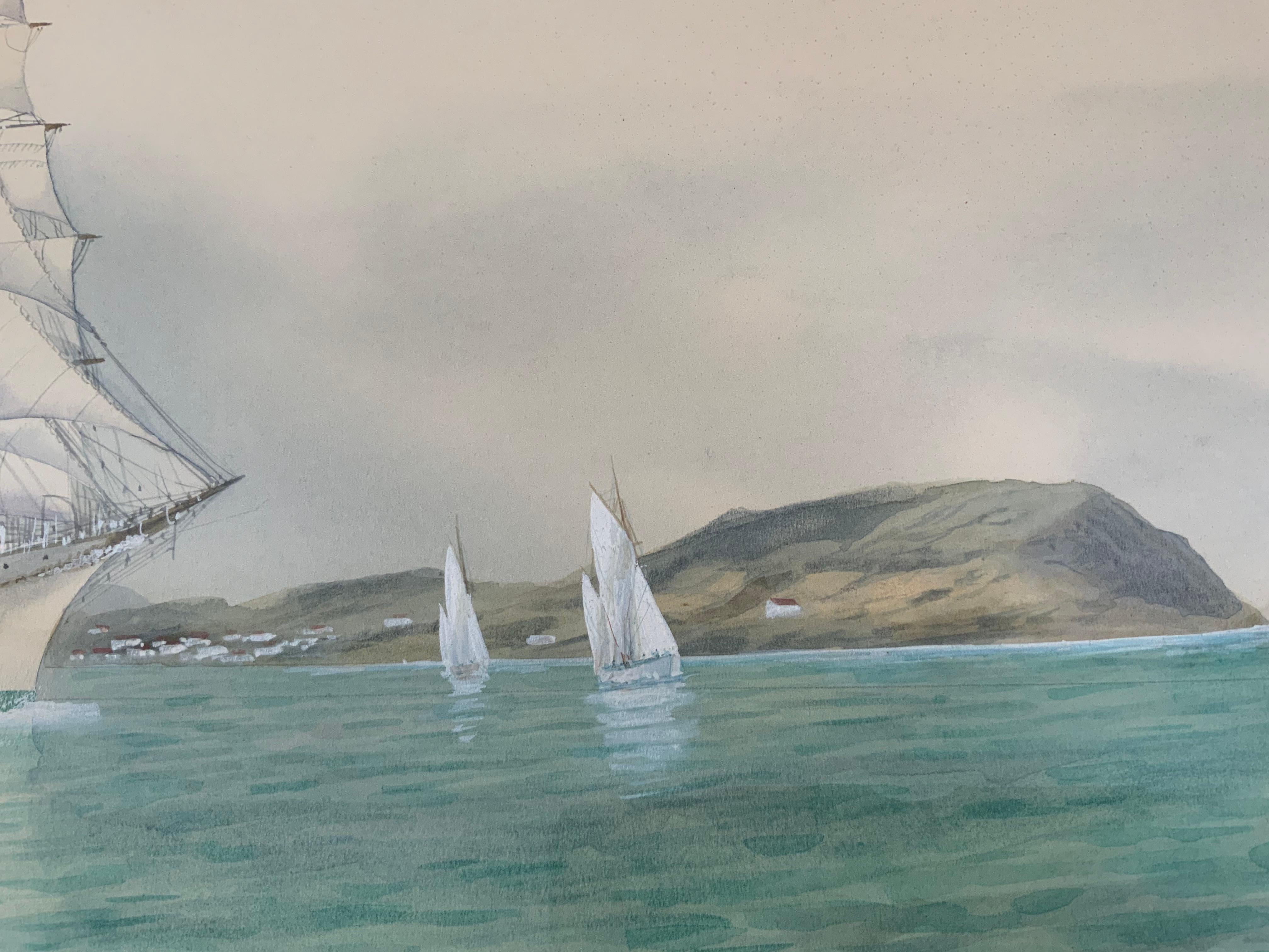 Painting of the Post Yacht Sea Cloud For Sale 1