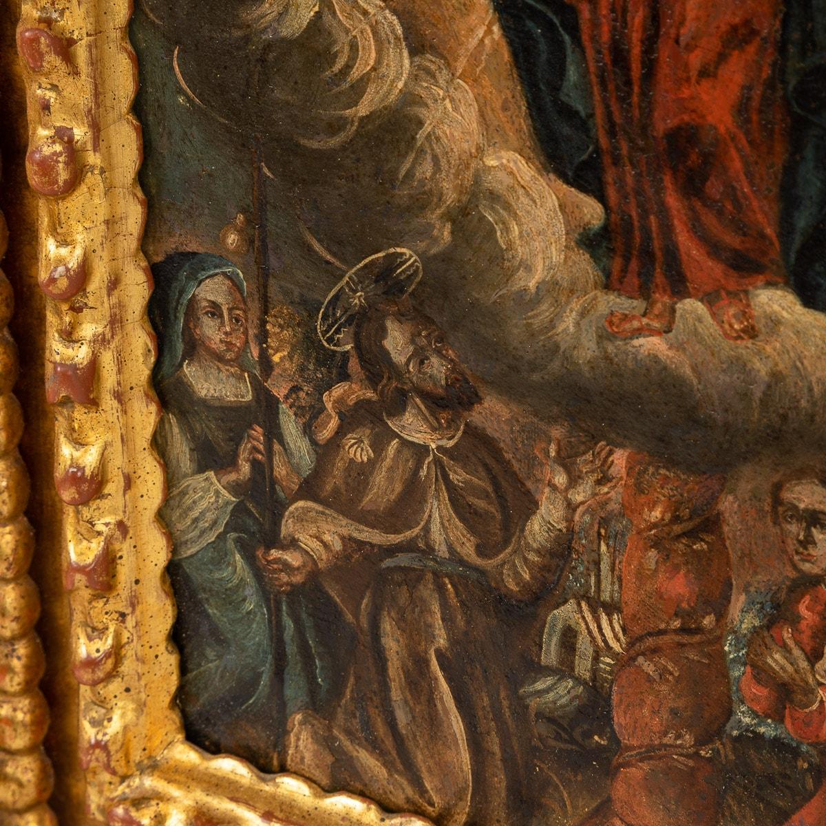 Peinture de la Vierge Marie tenant le bébé Christ (Cusco, Pérou) en vente 9