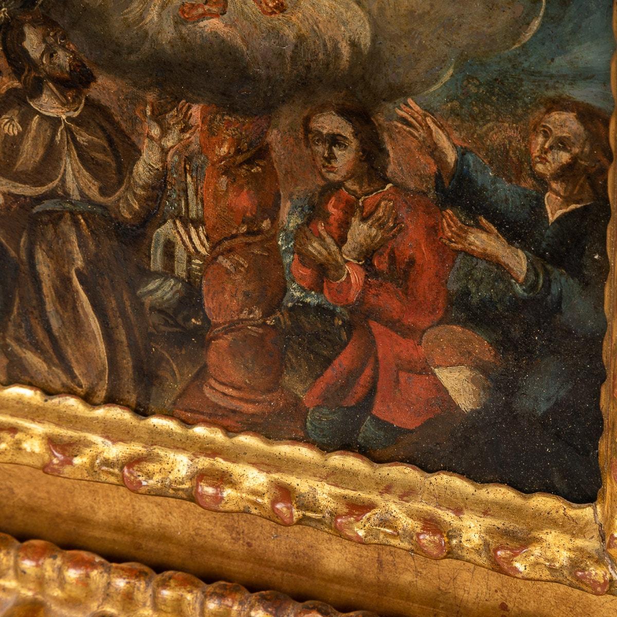 Painting of the Virgin Mary Holding Baby Christ (Cusco, Peru) For Sale 12