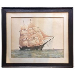 Painting of the Whaleship "Charles W. Morgan" by James Cree, circa 1921