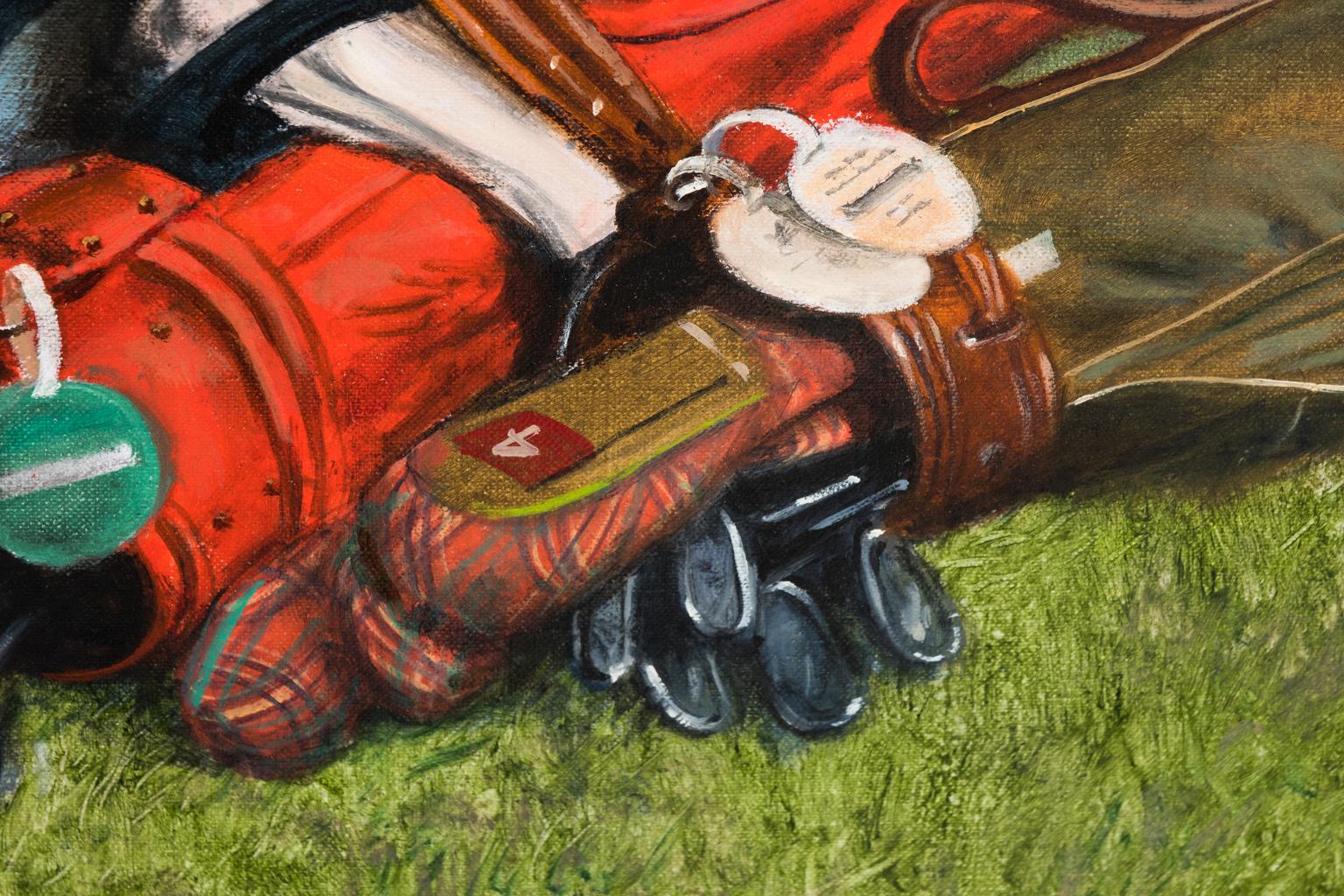 Painting of Three Golf Bags by Henry Kochler, circa 1996 1
