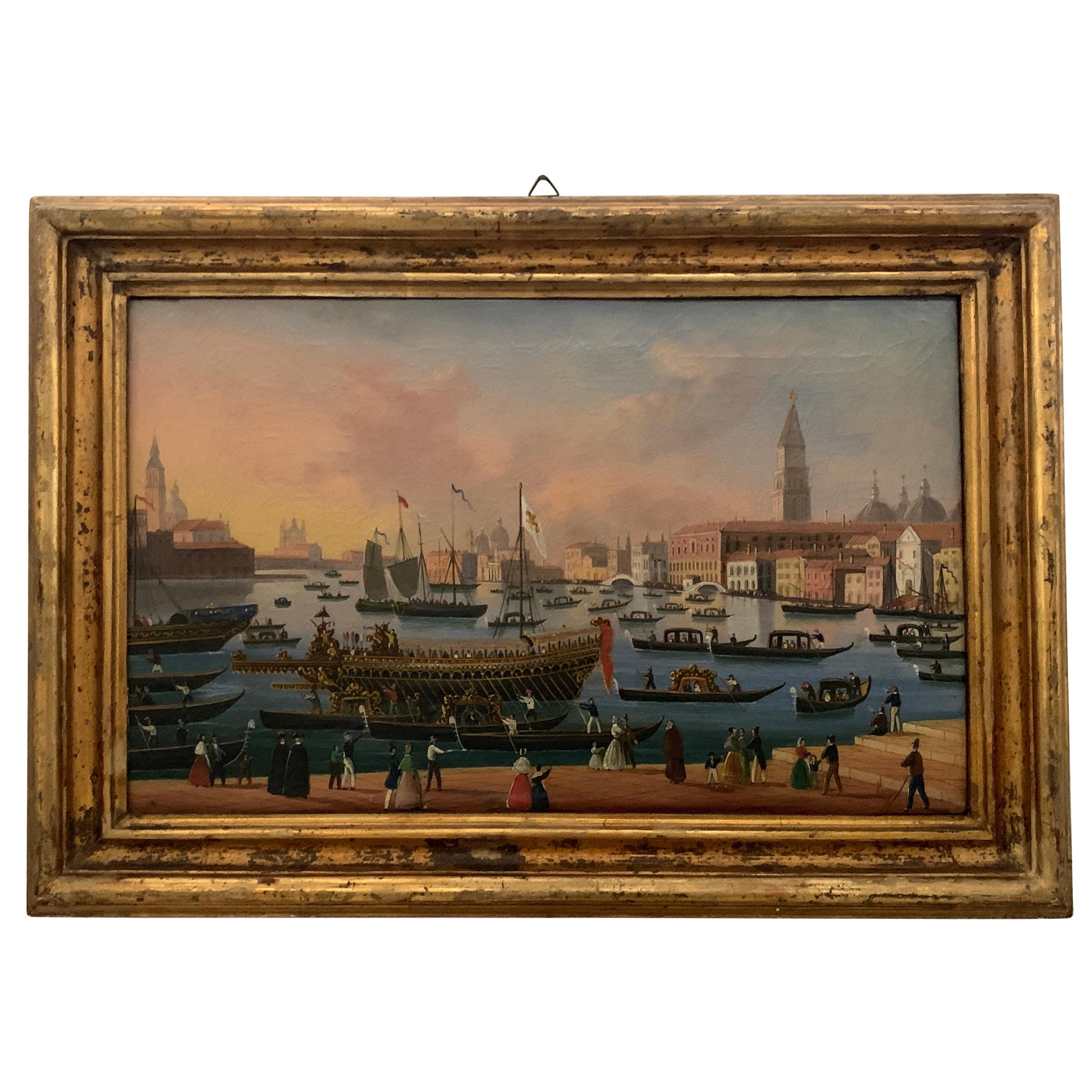 Painting of Venice 1800 Oil on Canvas