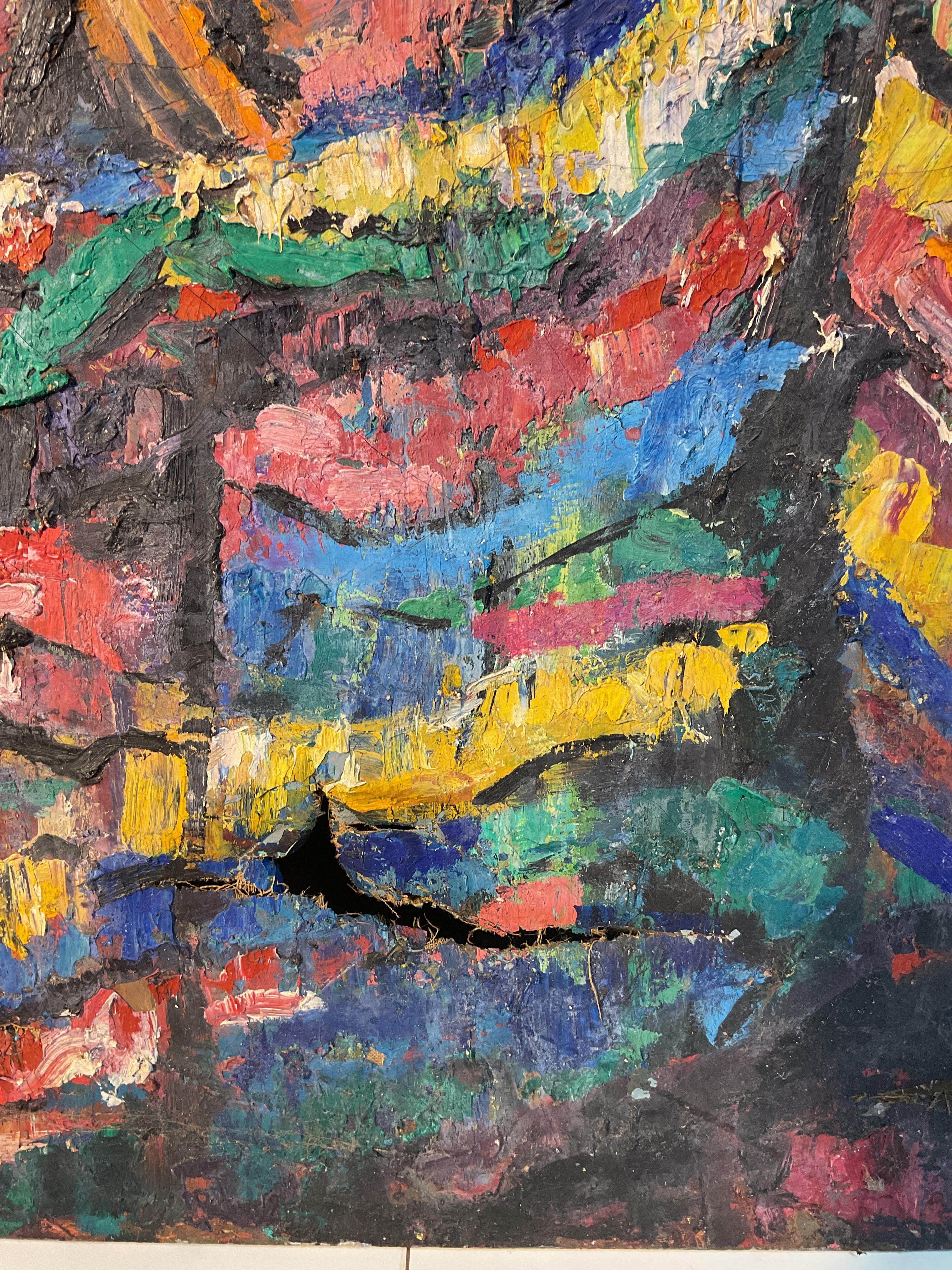 Painting of Woman in Colorful Skirt For Sale 2