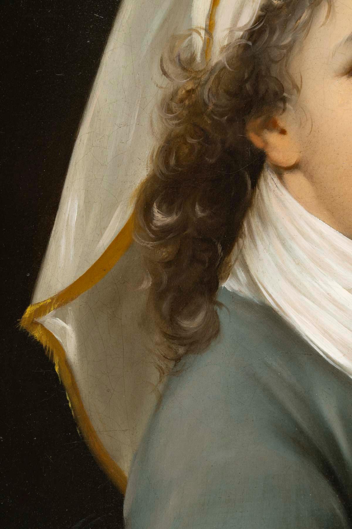 French Painting, Oil on Canvas after Elisabeth Vigee Lebrun, Self-Portrait, circa 1789.