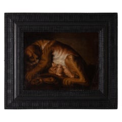 Painting Oil on Canvas Baroque Period Original Black Baroque Frame