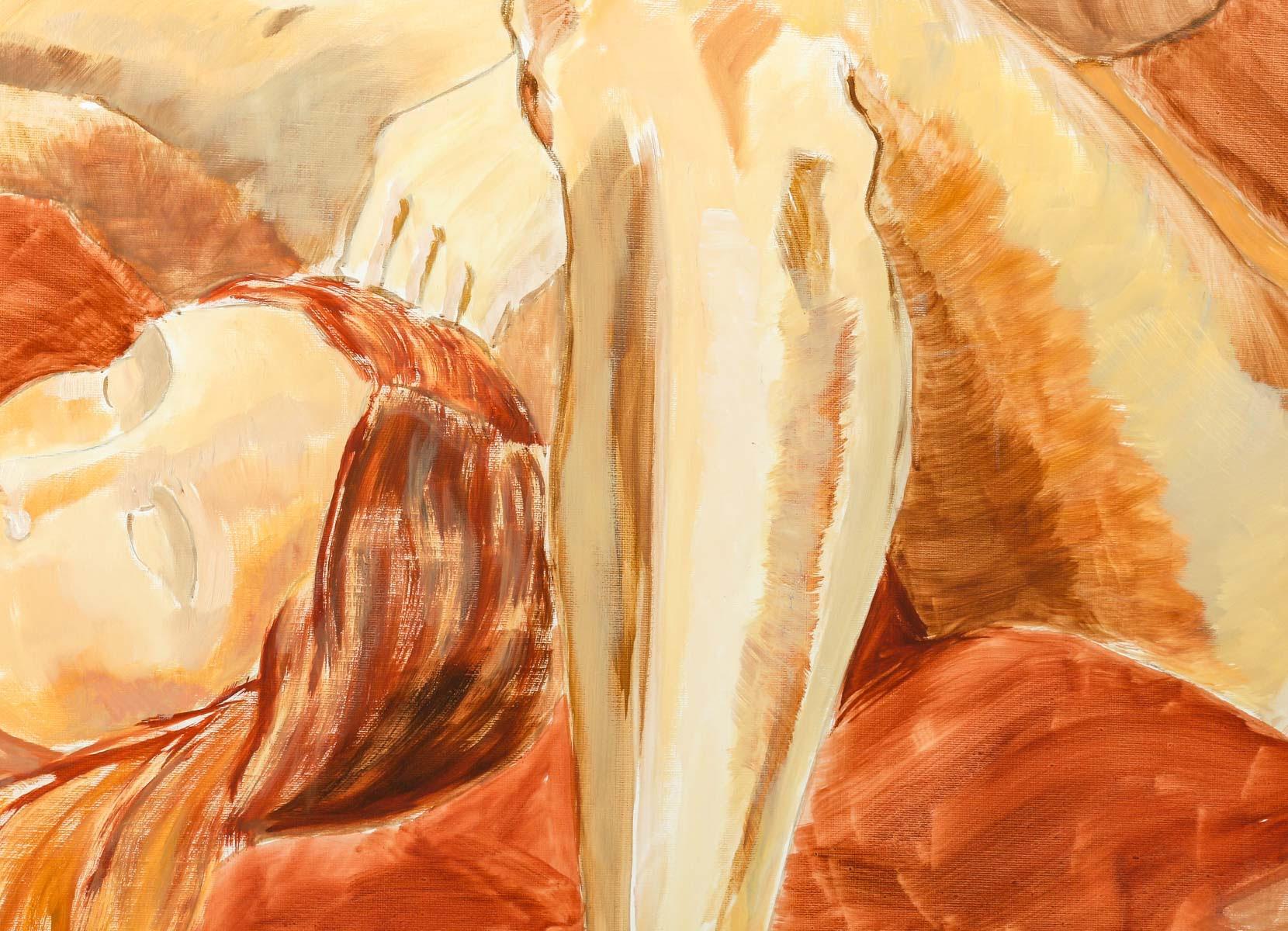 Peinture, Huile sur toile de l'Artiste Evelyne Luez, XXème siècle.

Grand tableau, huile sur toile non signée par Evelyne Luez, XXème siècle, 
