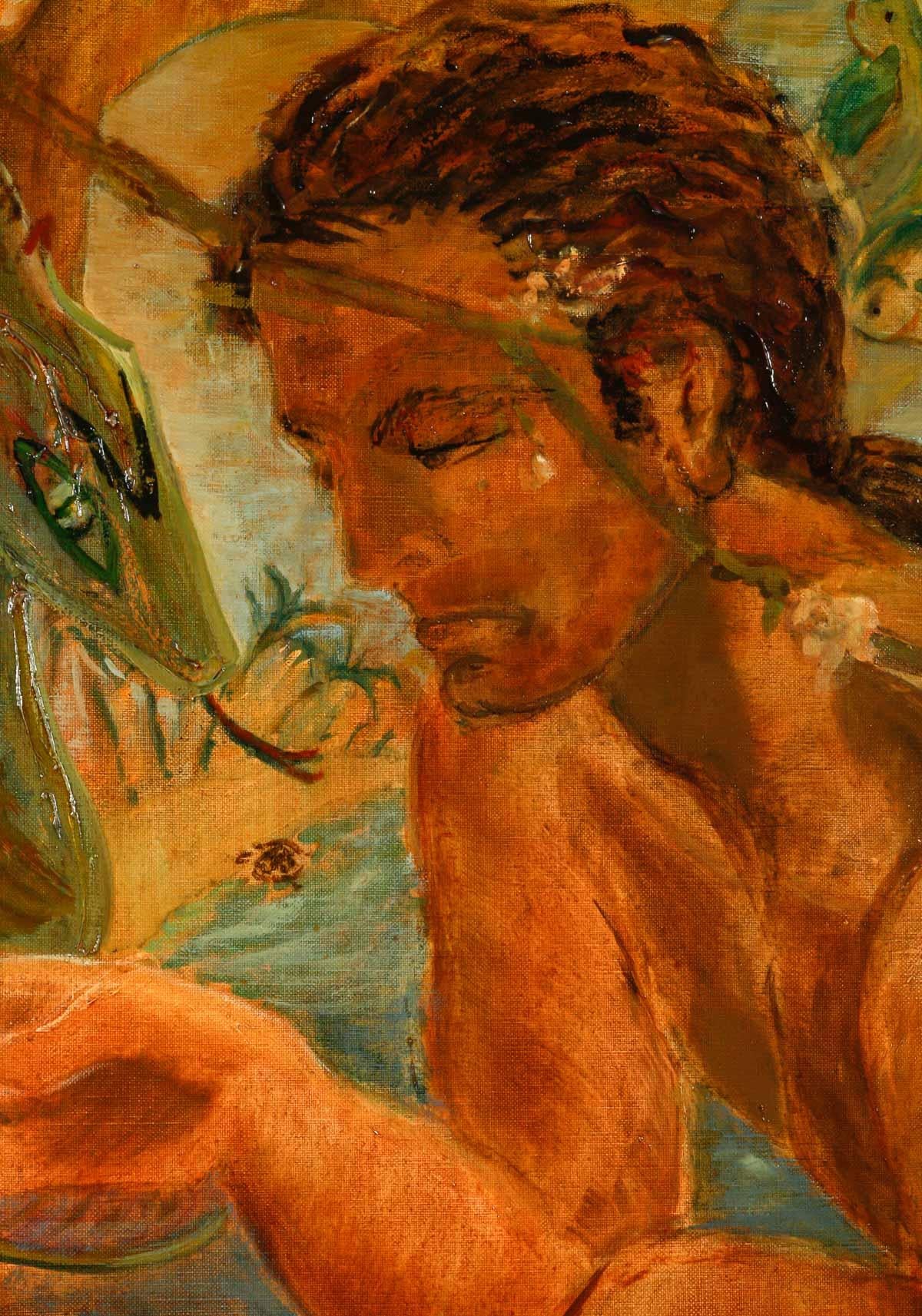 Peinture, Huile sur toile de l'Artiste Evelyne Luez, XXème siècle. en vente 1