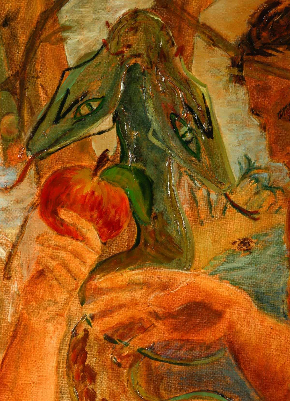 Peinture, Huile sur toile de l'Artiste Evelyne Luez, XXème siècle. en vente 2