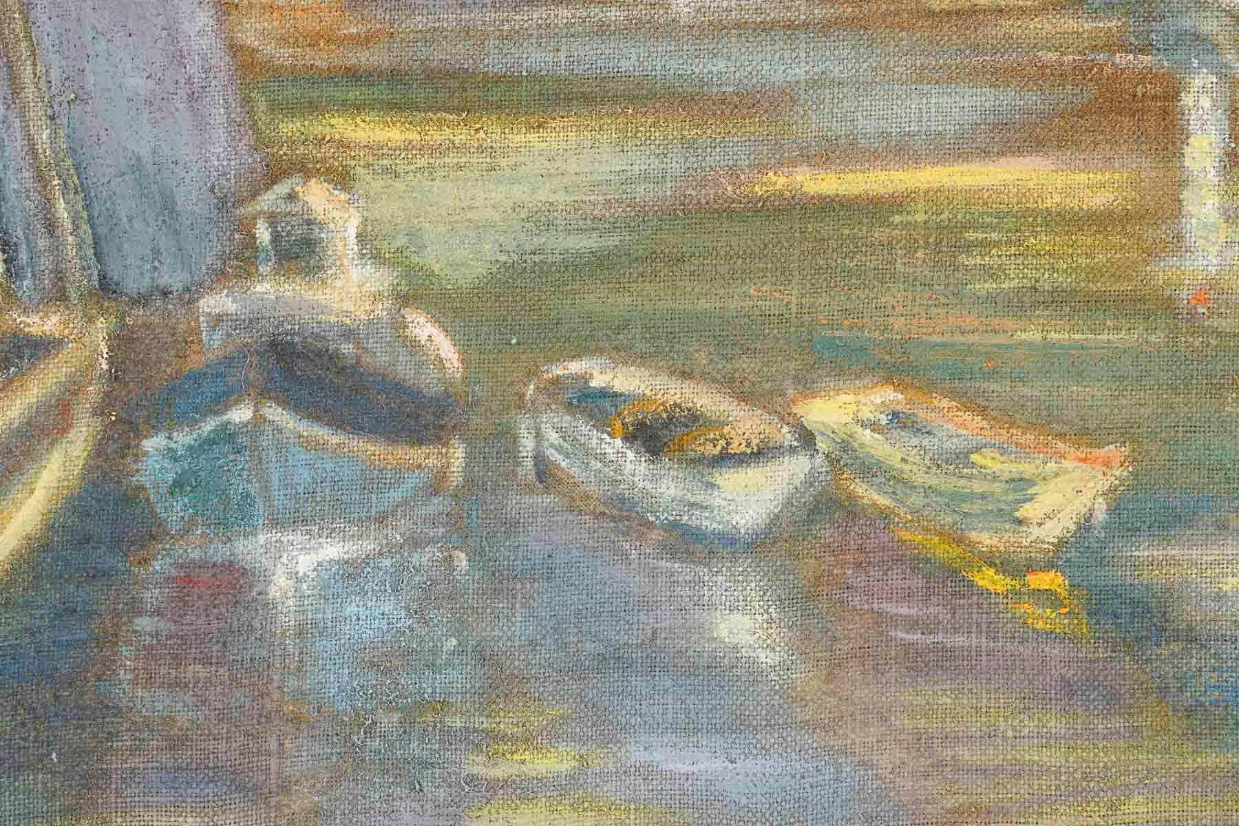 Pittura, olio su tela di Evelyne Luez, 1980-1990. In condizioni buone in vendita a Saint-Ouen, FR