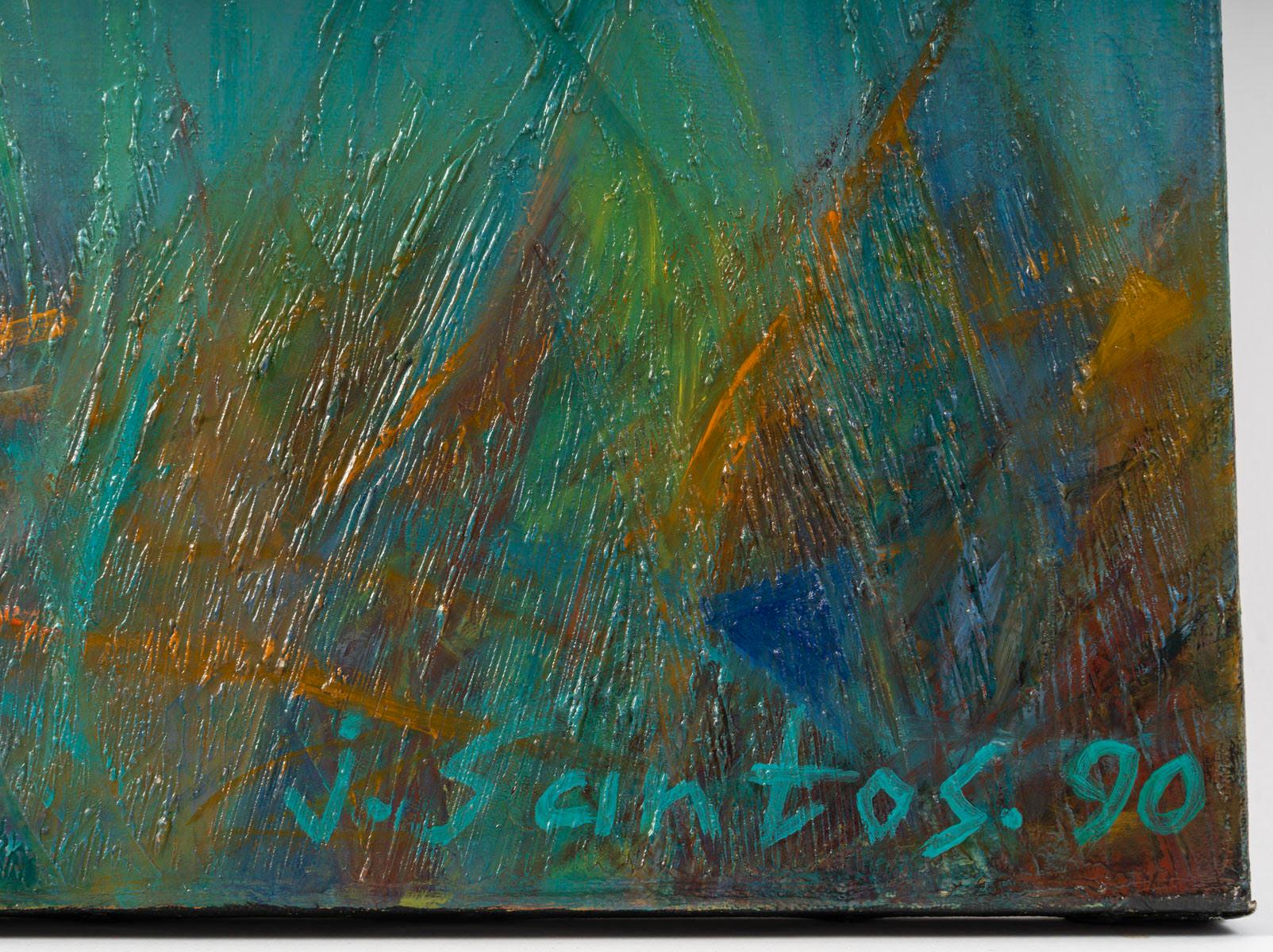 Gemälde, Öl auf Leinwand, von Santos Jocelyne, 1990. (20. Jahrhundert) im Angebot