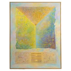 Painting, Oil on Canvas, by Santos Jocelyne, with the Title Yi-King Feu, 1990.