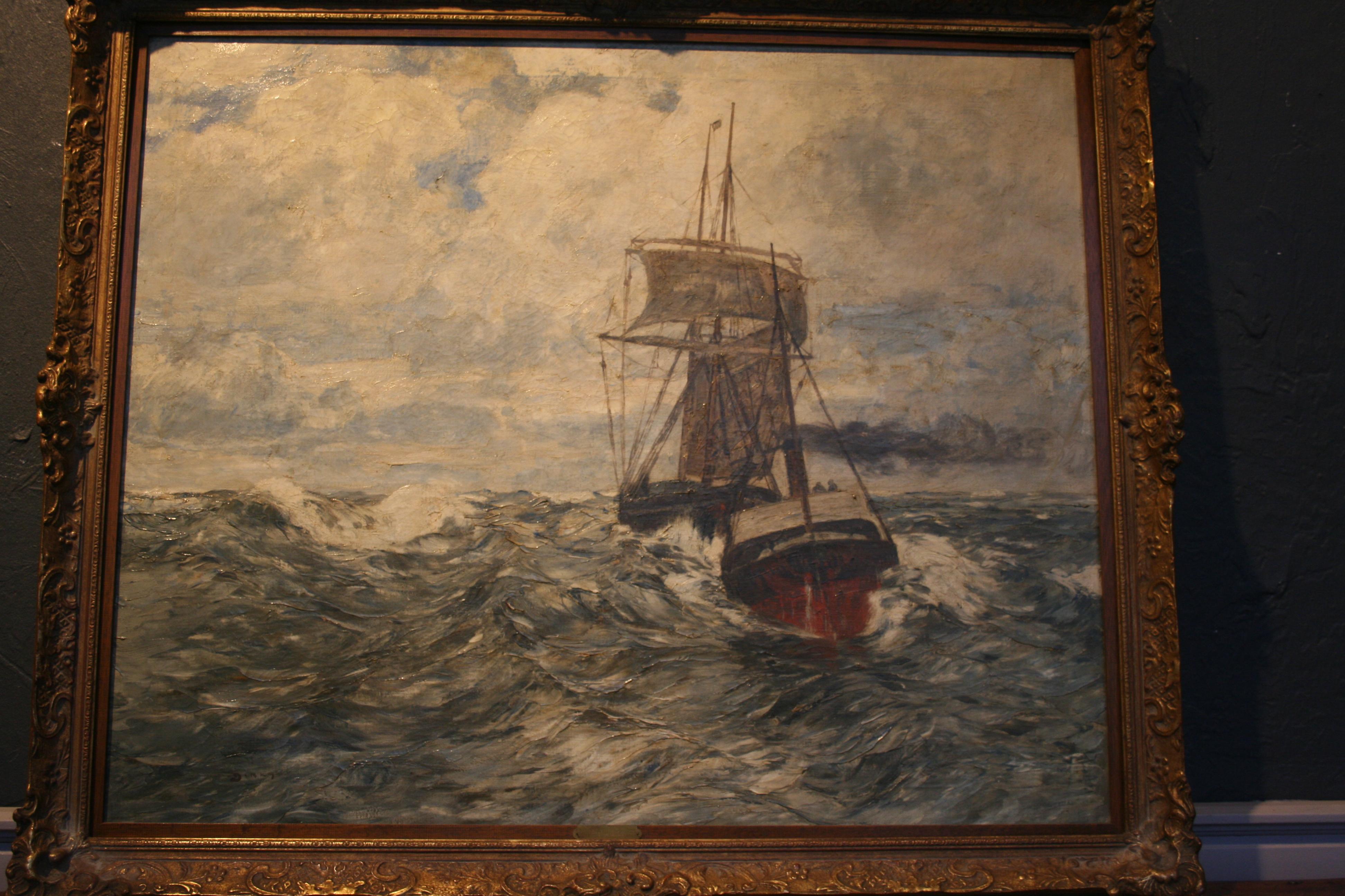 Painting Oil on Canvas, Fishing Boats On The High Seas, by Andreas Dirks 2