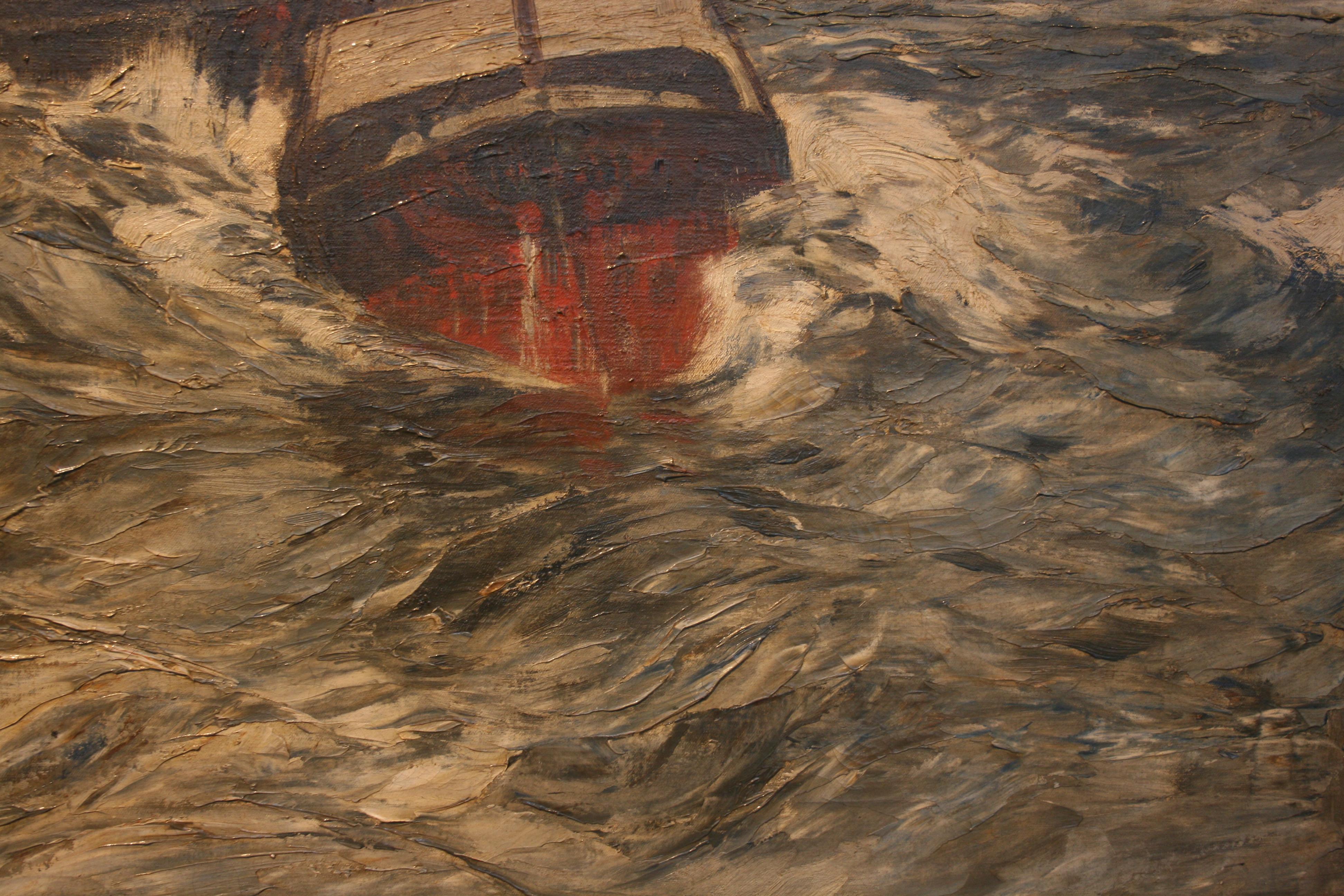 Painting Oil on Canvas, Fishing Boats On The High Seas, by Andreas Dirks 3