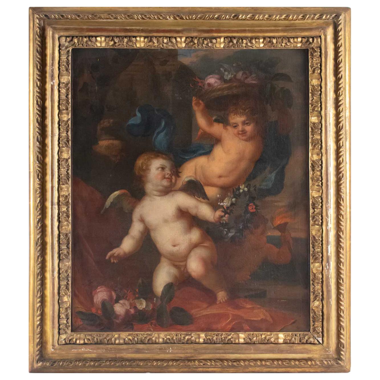 Painting, Oil on Canvas, Flemish, 17th Century, Representative Three Loves