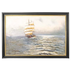 Painting, Oil on Canvas from the Late 19th Century, Marine Painting.