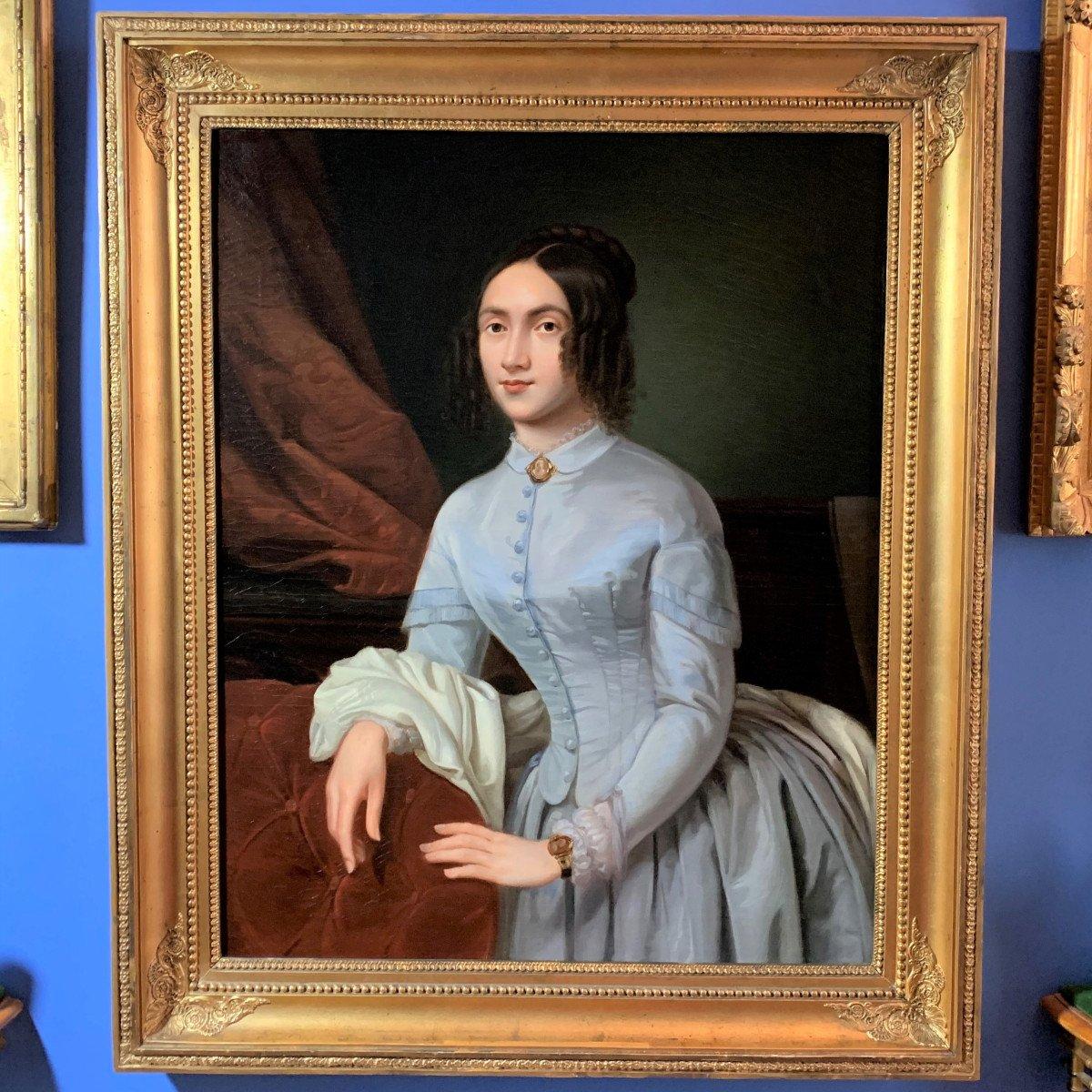 Painting, Oil on Canvas, Louis Philippe Period In Good Condition For Sale In Saint-Ouen, FR