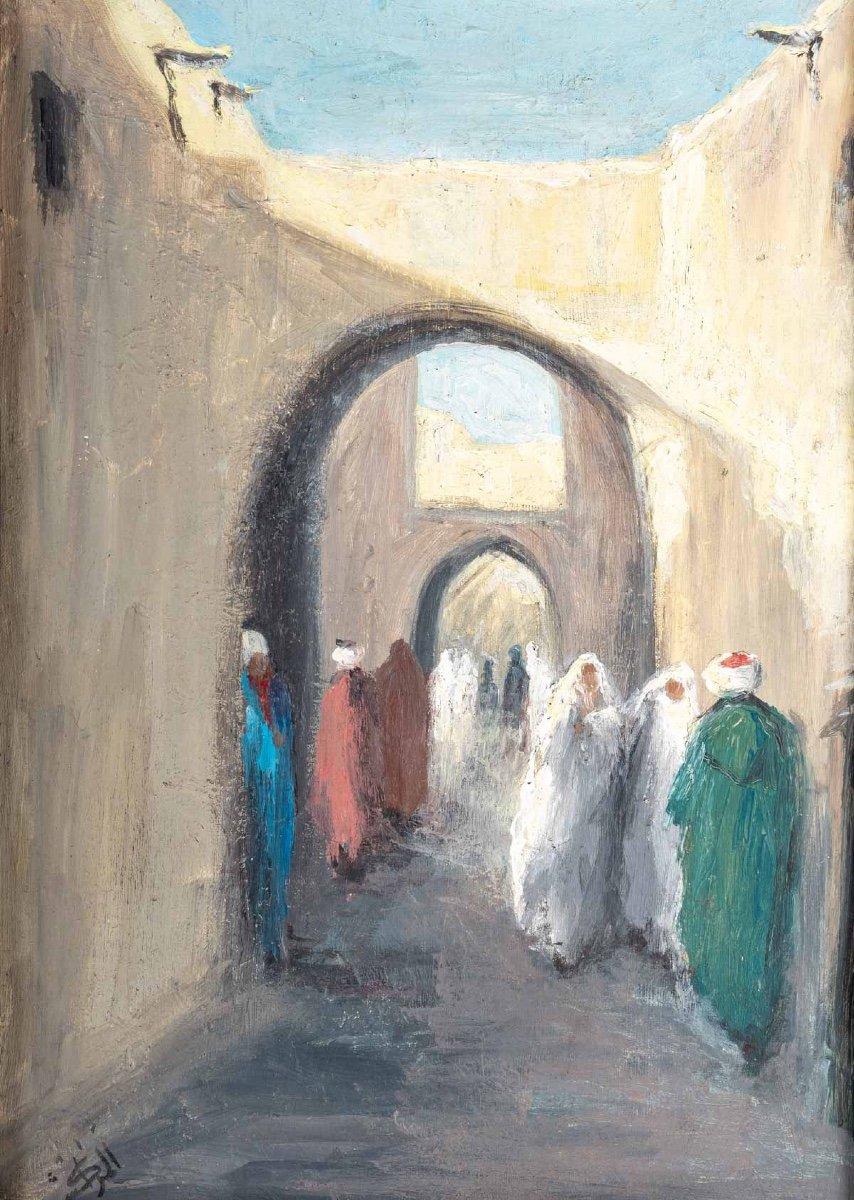 Painting Oil on Canvas Marrakech Early Xxth Century 1